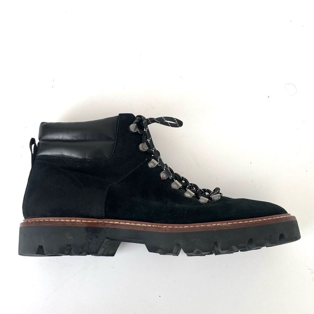 Madewell Black Suede Chunky Boots Sz 9 Lug Sole Lace-up Casual